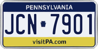 PA license plate JCN7901