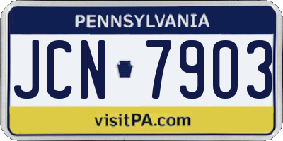 PA license plate JCN7903