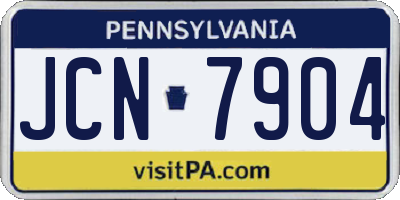 PA license plate JCN7904