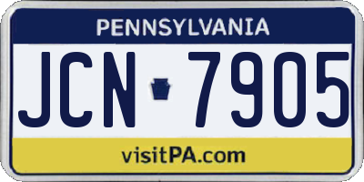 PA license plate JCN7905