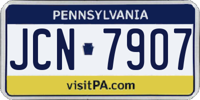 PA license plate JCN7907