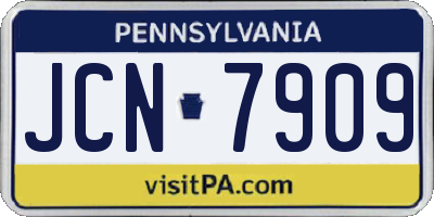 PA license plate JCN7909