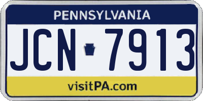 PA license plate JCN7913