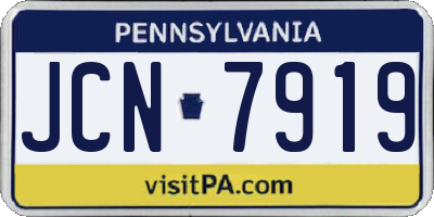 PA license plate JCN7919