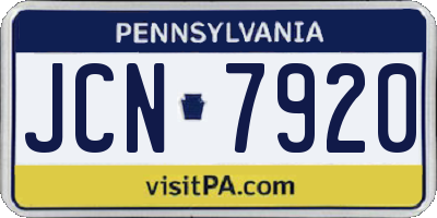 PA license plate JCN7920