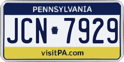 PA license plate JCN7929