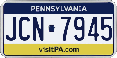 PA license plate JCN7945