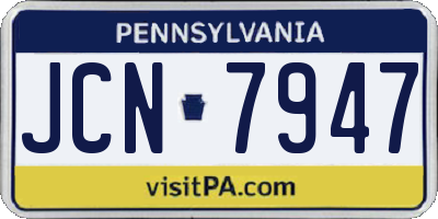 PA license plate JCN7947