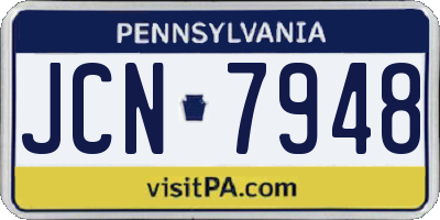 PA license plate JCN7948
