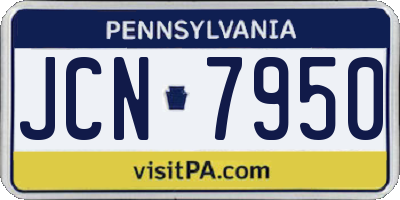 PA license plate JCN7950