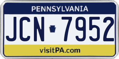 PA license plate JCN7952