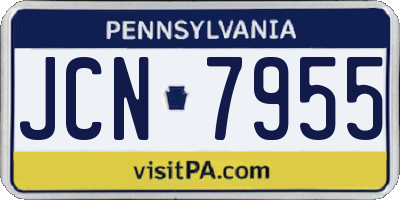 PA license plate JCN7955