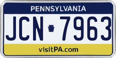 PA license plate JCN7963