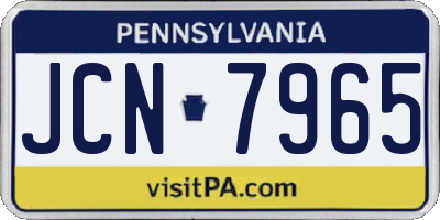 PA license plate JCN7965