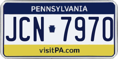 PA license plate JCN7970