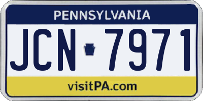 PA license plate JCN7971