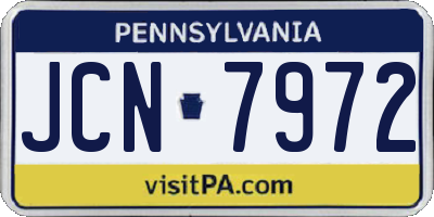 PA license plate JCN7972