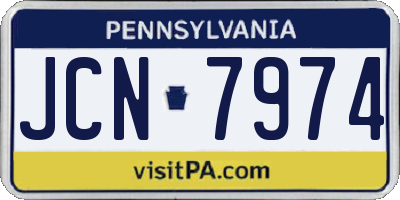 PA license plate JCN7974