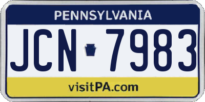 PA license plate JCN7983