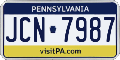 PA license plate JCN7987