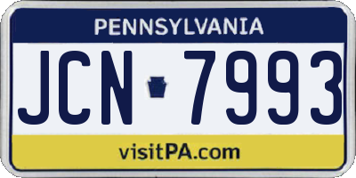 PA license plate JCN7993