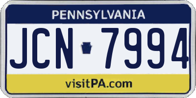 PA license plate JCN7994