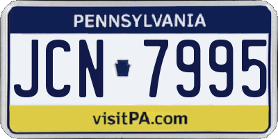 PA license plate JCN7995