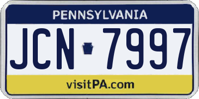 PA license plate JCN7997