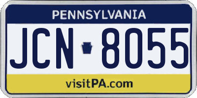 PA license plate JCN8055