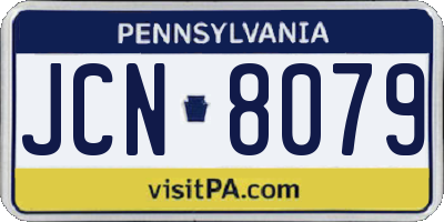 PA license plate JCN8079