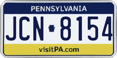PA license plate JCN8154