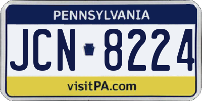 PA license plate JCN8224