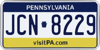 PA license plate JCN8229