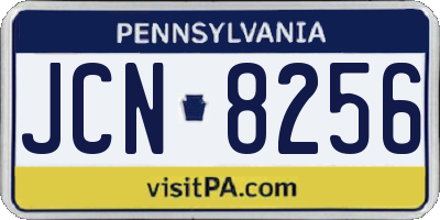 PA license plate JCN8256
