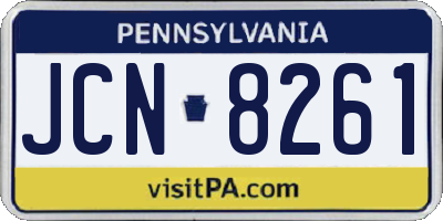 PA license plate JCN8261