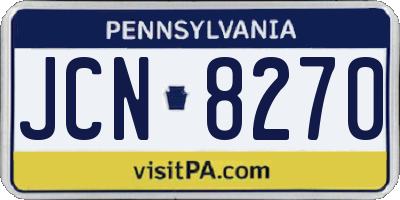 PA license plate JCN8270