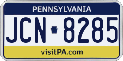 PA license plate JCN8285