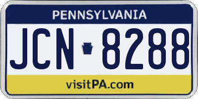 PA license plate JCN8288