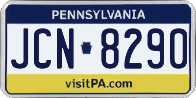 PA license plate JCN8290