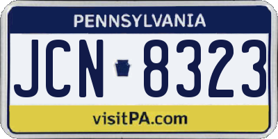 PA license plate JCN8323