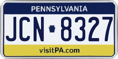 PA license plate JCN8327