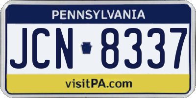 PA license plate JCN8337