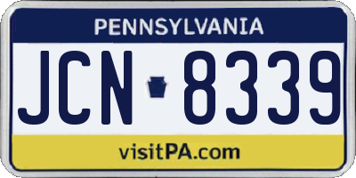 PA license plate JCN8339