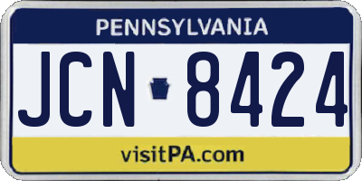 PA license plate JCN8424