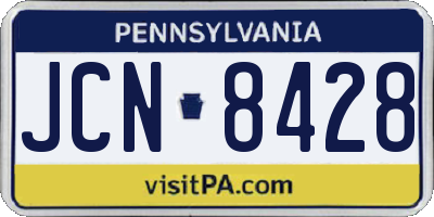 PA license plate JCN8428