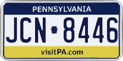 PA license plate JCN8446