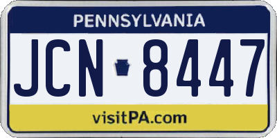 PA license plate JCN8447