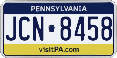 PA license plate JCN8458