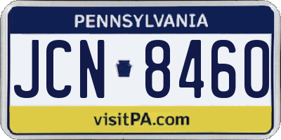 PA license plate JCN8460