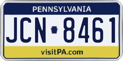PA license plate JCN8461
